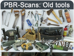 72件破旧生锈的五金工具 农具 机修工具 木工工具 Collection old tools PBR-Scans