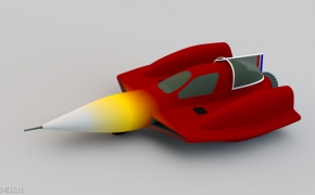 卡通火箭车C4D模型 Cartoon rocket car