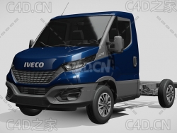 依维柯平板车卡车运输车牵引车2020款C4D汽车模型下载