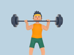 举重男孩体育锻炼人物C4D OCTANE模型下载