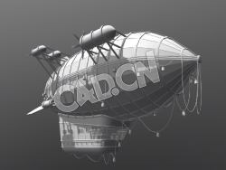 C4D卡通飞船模型 Zepellin