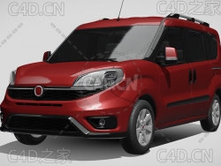 菲亚特汽车微型面包汽车2015款C4D汽车模型下载