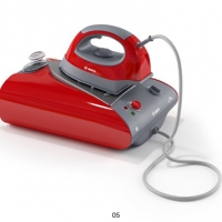 红色电熨斗C4D模型 A red electric iron 3D model