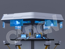 C4D智慧城市数字控制台模型