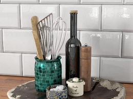 C4D餐具台瓶子木筒冰糖缸模型