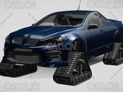 霍顿汽车履带式皮卡车2017款C4D汽车模型下载