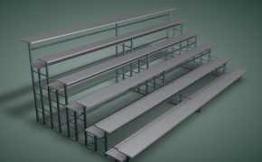 合影站架C4D模型 Bleachers 3d model