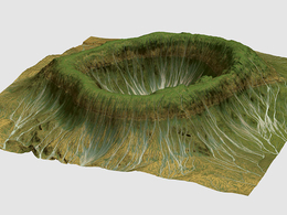 绿色火山坑地势Gaia Terrain
