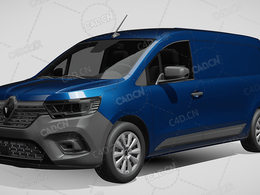 雷诺kangoo封闭车厢面包车货车2021款C4D汽车模型下载