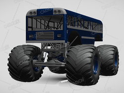 怪物卡车校车大轮胎越野车C4D汽车模型下载