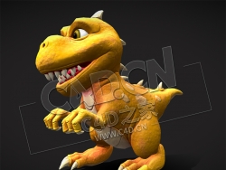 C4D走路的卡通小恐龙绑定动画模型 Dragonchick
