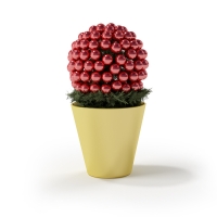 圣诞节装饰品：红色圆球盆景装饰C4D模型 Christmas decorations 3D model