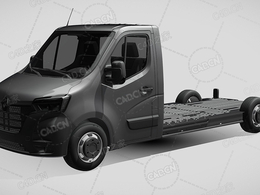 雷诺Master板车卡车货车运输车辆汽车2021款C4D汽车模型下载