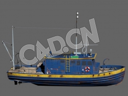 C4D潜水工作船潜水船模型 Diving Boat 3d Model
