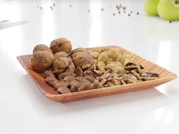 【超写实】木质方形托盘核桃花生杏仁干果拼盘C4D模型 坚果零食健康食品静物展示3D素材