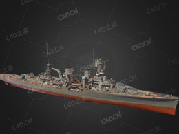 德国海军约克级战列巡洋舰约克代舰级大巡洋舰C4D模型下载Yorck 3d model