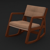 扶手摇椅C4D模型 Armchair 3d model
