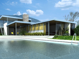 C4D室外建筑渲染：私人住宅 泳池别墅模型 Villa 3d model