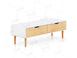木质橱柜电视柜边柜现代简约家具柜子C4D模型White and Wood Cabinet