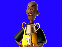 手捧奖杯的篮球运动员