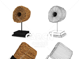 原木桩摆件C4D模型