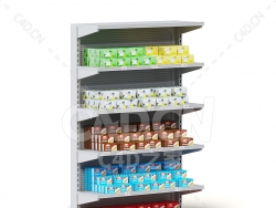 C4D商场超市茶叶饼干咖啡食品货架模型下载market shelf tea and cookies