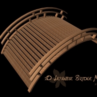 C4D木质拱桥模型：C4D Japanese Bridge