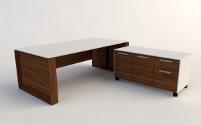 简洁办公桌C4D模型 Desk 3D Model