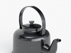 黑色茶壶热水壶C4D模型3D Vintage Teapot