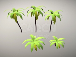 卡通低多边形椰子树 Palms Cartoon low poly