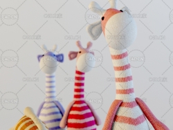 长颈鹿布艺玩偶C4D模型 Giraffe