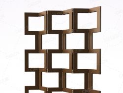 实木镂空装饰屏风C4D模型