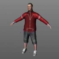 国外红衣男人C4D模型（带绑定） Man 03 c02 rig