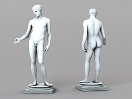 国外裸体男性雕像C4D模型 statue