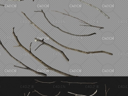 干树枝枯树枝C4D OCTANE模型 wood twig