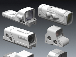 6个枪械瞄准镜3D模型 Optics Kit – Square Format