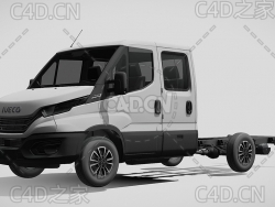 依维柯平板车卡车运输车牵引车2022款C4D汽车模型下载