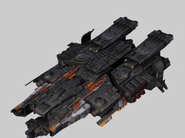 低面科幻飞船C4D模型 SF Corvette F3