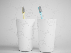 杯子牙刷卫生间牙缸浴室洗簌用具C4D模型
