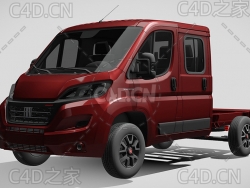 菲亚特ducato杜卡托牵引车卡车平板车货车2022款C4D汽车模型下载