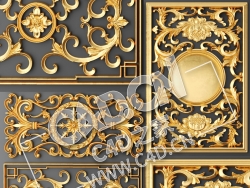 C4D装饰花件欧式花纹图案装饰雕花构件模型_54 SET PAN77TR