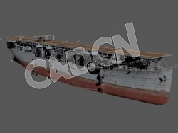 C4D海军舰艇军舰舰船-兰利号航空母舰模型 Langley 1939 3d Model