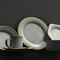 餐具（盘子、茶杯）3D模型