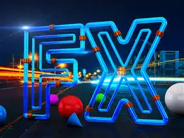 C4D实景合成创意灯管文字工程 Realistic Compositing