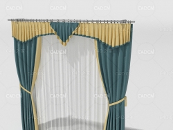 C4D客厅纱窗窗帘模型 Curtain 3D Model-33