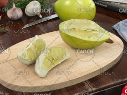 水果 柚子C4D模型 grapefruit