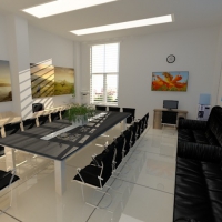 公司会议室C4D渲染模型 company conference room