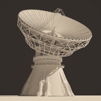 雷达卫星3D模型：Modern satellite Dish (C4D Model)