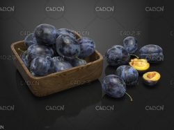 成熟的黑紫色李子 Plums