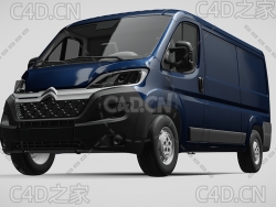 雪铁龙封闭式玻璃面包车货车2017款C4D汽车模型下载
